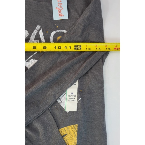 Cat and Jack GirlsTee Shirt Medium 8/10 Long Sleeve Space Theme Gray New - Picture 6 of 10